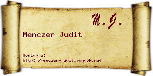 Menczer Judit névjegykártya